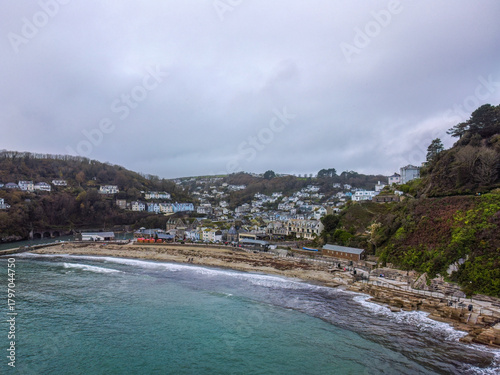 Looe from the air cornwall uk