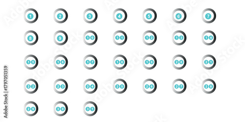 Sleek Teal and Gray Calendar Design Elements