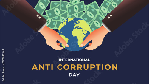 International anti corruption day flyer illustration