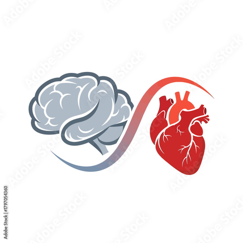Heart-Brain Connection Infinity Symbol Logo
