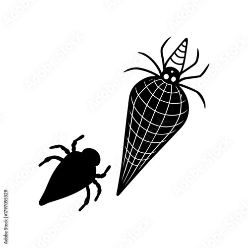 Two spider with ice cream cone