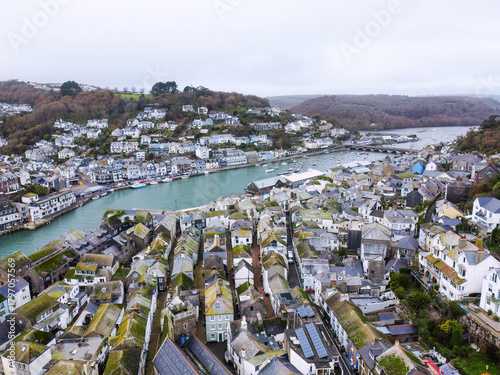 Looe from the air cornwall uk