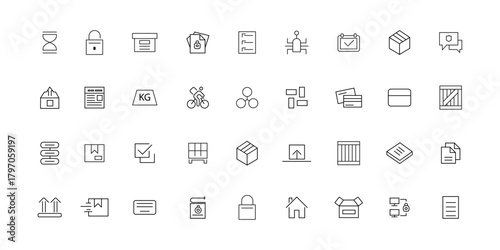 Ultrabook line icons collection. Portable, Lightweight, Sleek, Ultra-thin, High-performance, Elegant, Compact vector and linear illustration. Collection of black and white document icons representing 