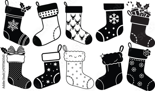 christmas socks vector illustration