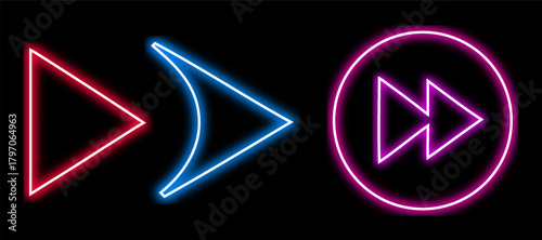 Social media template gradient neon frame rectangle smoke haze mist glow futuristic border pink blue red orange purple design element transparent light vector banner led background