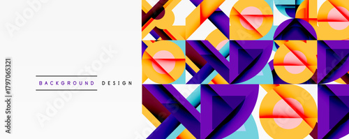 Abstract geometric pattern. Vibrant colors create dynamic visual texture. Modern design suitable for backgrounds, presentations.