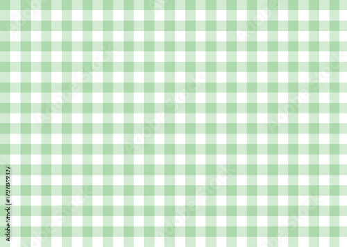 Soft green and white gingham pattern background