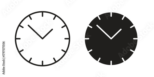 Clock icon for template. Icon vector graphic set