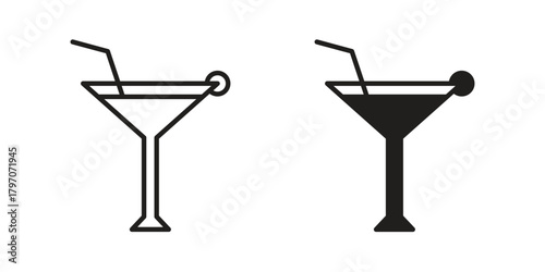 Cocktail icon for template. Icon vector graphic set