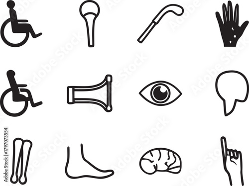 Symbolic Body Aid Vector Icons