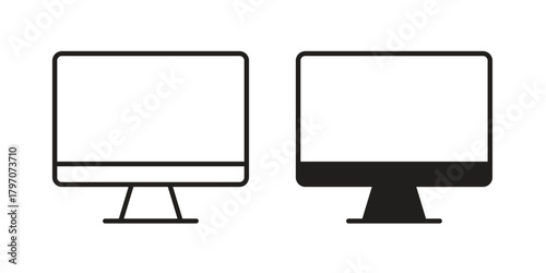 Computer screen icon for template. Icon vector graphic set