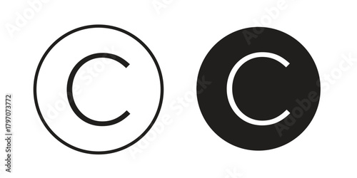 Copyright icon for template. Icon vector graphic set