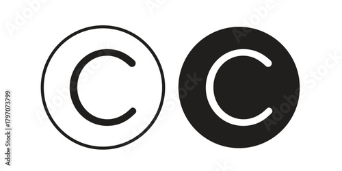 Copyright icon for template. Icon vector graphic set