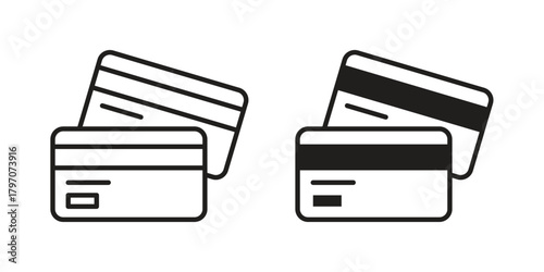 Credit card icon for template. Icon vector graphic set