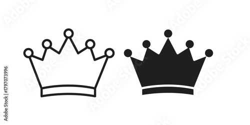 Crown icon for template. Icon vector graphic set