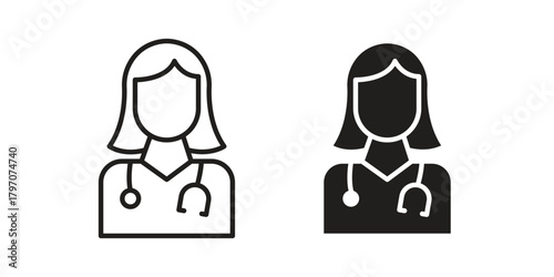 Doctor icon for template. Icon vector graphic set