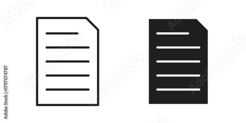Document icon for template. Icon vector graphic set