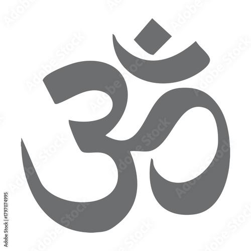 ॐ Om — the holiest and most universal symbol in Hinduism, Buddhism, and Jainism icon on white background vector
