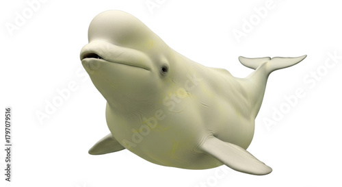 Valokuva Isolated Beluga whale on seamless backdrop, Arctic ocean mammal with smooth skin