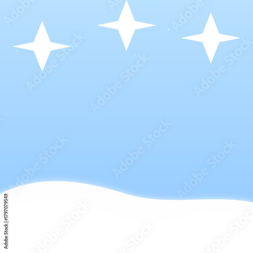Winter background with snowdrifts and sparkling stars