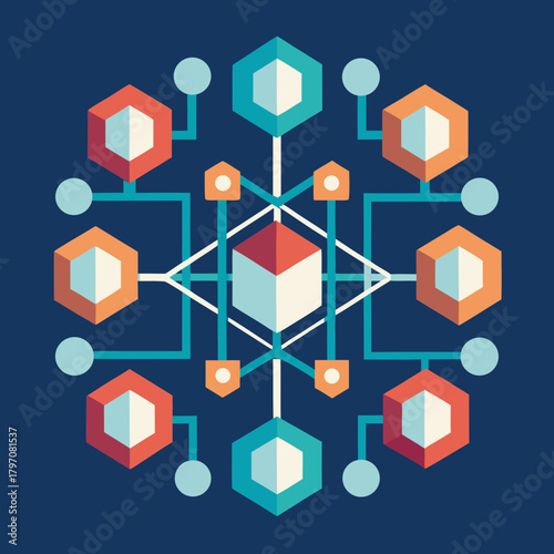Geometric data flow composition with connected network pattern