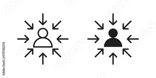 Centric consumer icon pictogram in trendy outline style. icon, sign or symbol.