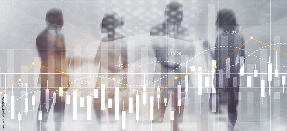 Fototapeta premium Financial growth indicators with positive trends showing values growth