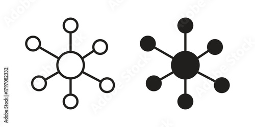 Chart network icon pictogram in trendy outline style. icon, sign or symbol.