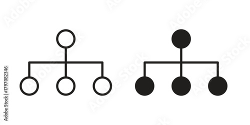 Chart tree icon pictogram in trendy outline style. icon, sign or symbol.