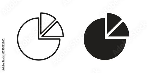 Chart pie icon pictogram in trendy outline style. icon, sign or symbol.