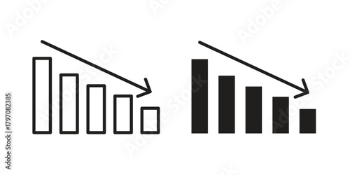 Chat arrow down icon pictogram in trendy outline style. icon, sign or symbol.