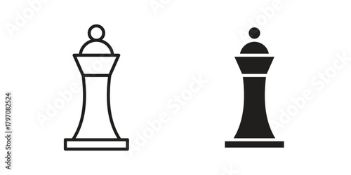 Chess queen icon pictogram in trendy outline style. icon, sign or symbol.