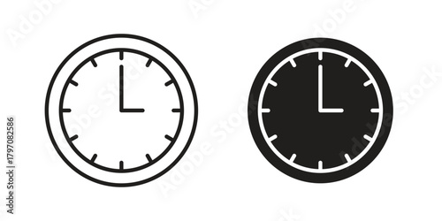 Clock icon pictogram in trendy outline style. icon, sign or symbol.
