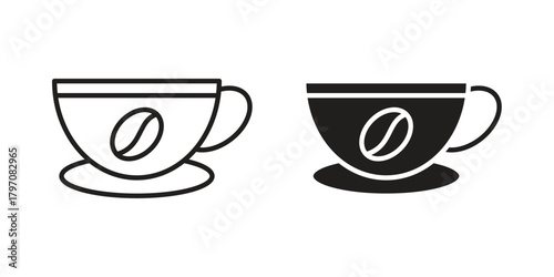 Coffee icon pictogram in trendy outline style. icon, sign or symbol.