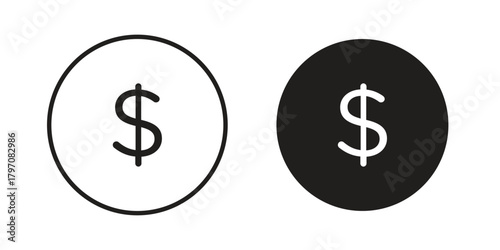 Coin icon pictogram in trendy outline style. icon, sign or symbol.