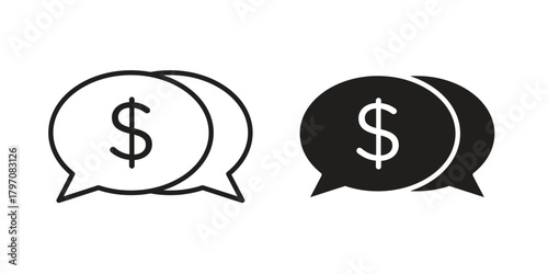 Comment question icon pictogram in trendy outline style. icon, sign or symbol.