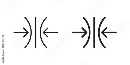 Compress icon pictogram in trendy outline style. icon, sign or symbol.