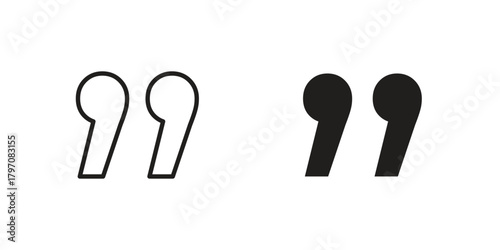 Comment quote icon pictogram in trendy outline style. icon, sign or symbol.