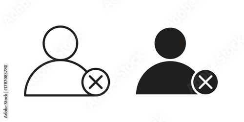 Delete user icon pictogram in trendy outline style. icon, sign or symbol.