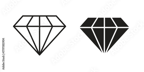 Diamond icon pictogram in trendy outline style. icon, sign or symbol.