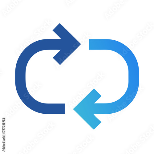 Blue arrows in continuous loop on a black background