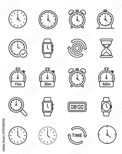 time icons set