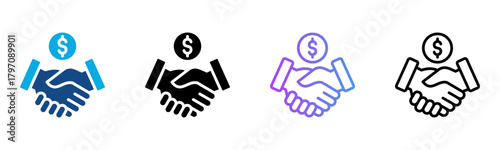 Transactions Icon Multiple Style Vector Illustration
