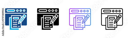 Content Icon Multiple Style Vector Illustration
