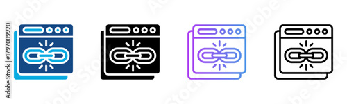 Backlinks Icon Multiple Style Vector Illustration
