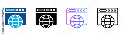 Web Icon Multiple Style Vector Illustration
