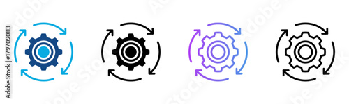 Recovery Icon Multiple Style Vector Illustration
