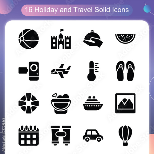 Holiday and Travel Solid Style Set 2