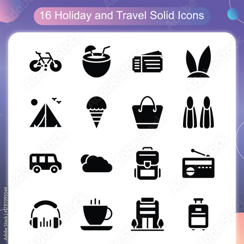 Holiday and Travel Solid Style Set 3