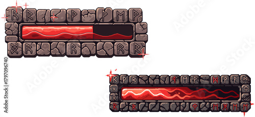Dynamic fantasy progress bars with ancient runes and glowing magical energy